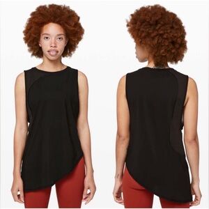 Lululemon Size 6 Black Mesh Asymmetrical Tank Top Strength‎ In Stance Workout